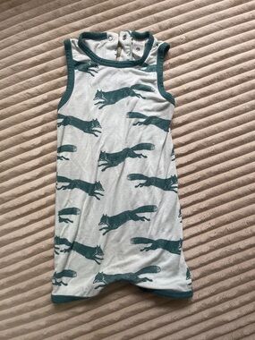 kate quinn Teal Fox Print Tank One-Piece Bodysuit - pale blue and Teal